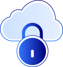 Cloud with a padlock symbol