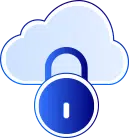 Cloud with a padlock symbol